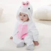 Pyjama Grenouillère Bébé — Douceur Animale, Ultra-Doux et Respirant - Lapin Blanc