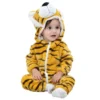 Pyjama Grenouillère Bébé — Douceur Animale, Ultra-Doux et Respirant - Tigre