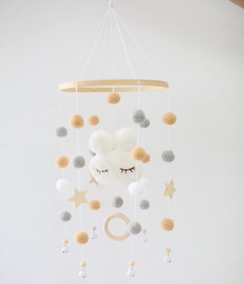 Mobile pour Berceau - Lapin blanc