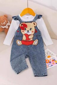 Salopette Ourson petit coeur