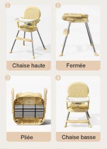 Chaise haute pliable - Multi position