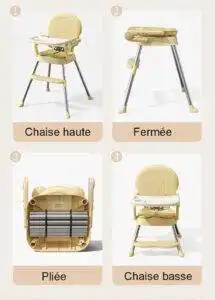 Chaise haute pliable - Multi position