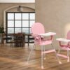 Chaise Haute Pliable pour Bébé – Confort et Sécurité au Quotidien - Rose