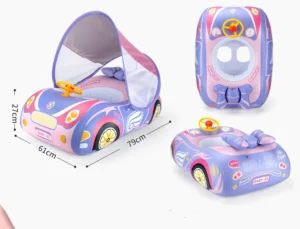 Flotteur de Piscine Bébé en Forme de Voiture - dimensions