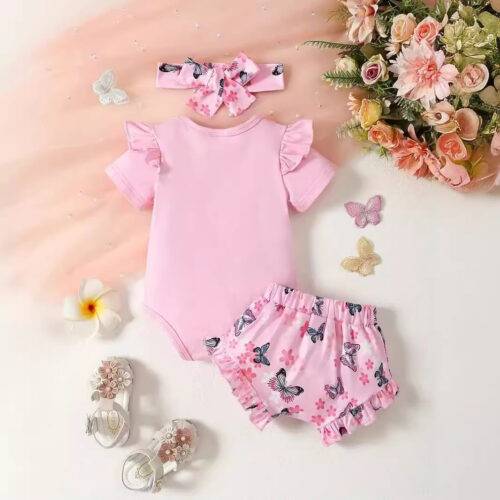 Ensemble Été Papillon pour Bébé Fille dos