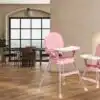 Chaise Haute Pliable pour Bébé – Confort et Sécurité au Quotidien - Rose
