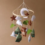 Forest Bear Baby Mobile — Handcrafted in Felt, Nursery Decor