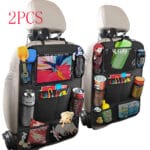 Sac de Rangement de Siège de Voiture Multifonction – Organisation et Protection - 2 pièces Noir