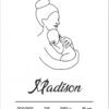 Affiche de naissance minimaliste et moderne - Face