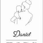 Affiche de naissance minimaliste et moderne - Dos