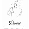 Affiche de naissance minimaliste et moderne - Dos