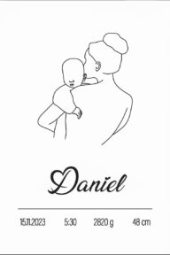 Affiche de naissance personnalisée minimaliste