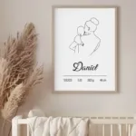 Minimalist and modern birth print