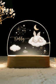 veilleuse personnalisée avec prénom gravé lapin