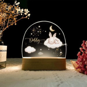 veilleuse personnalisée avec prénom gravé lapin