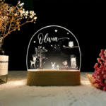 Veilleuse personnalisée avec prénom – Lampe LED pour chambre bébé - Hiboux