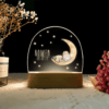 Veilleuse personnalisée avec prénom – Lampe LED pour chambre bébé - Lune