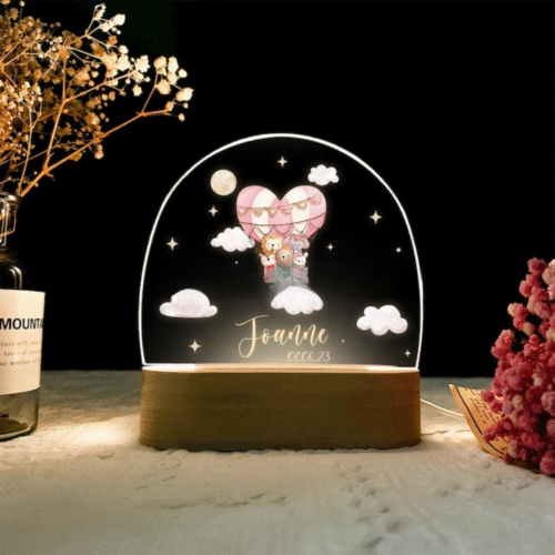 veilleuse prénom bébé avec lumière douce - ballon