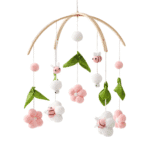 Mobile bébé en bois fait main – Déco chambre bébé - Abeilles roses