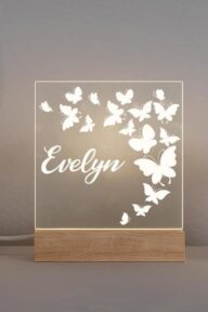 Veilleuse personnalisée avec prénom Papillons