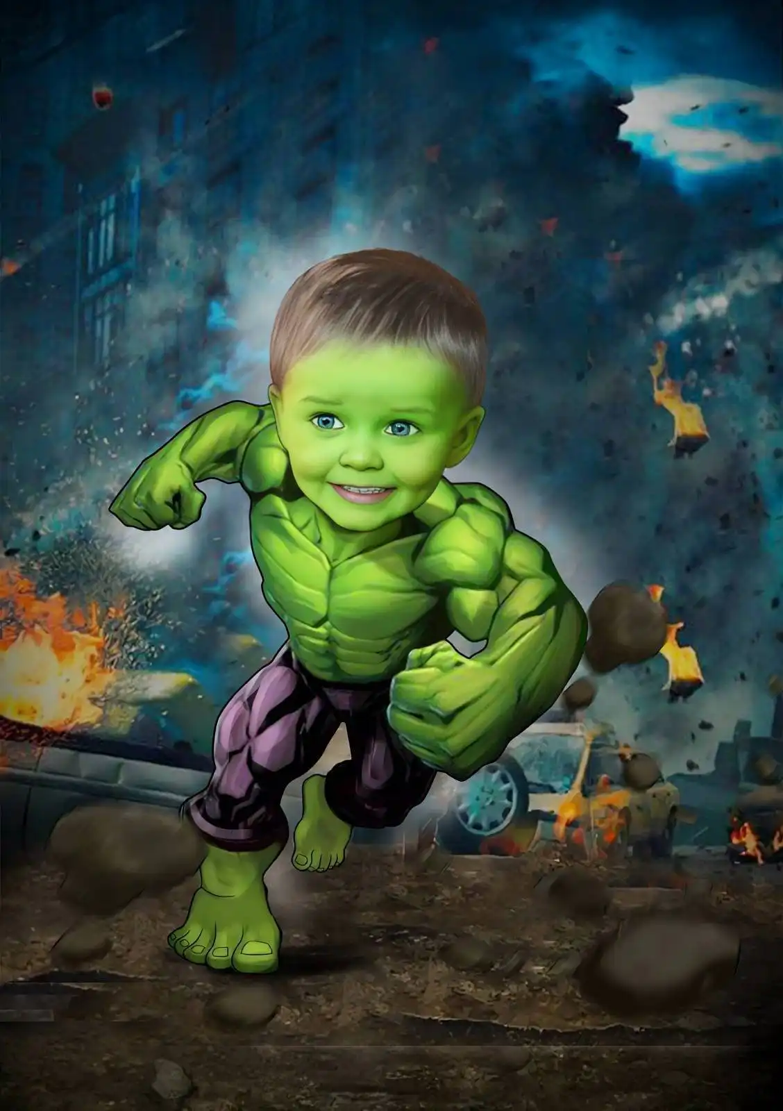 Custom Superhero Portraits - Hulk 2
