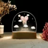 Veilleuse personnalisée bébé – Lampe LED bois prénom, motifs animaux & nature douce - Ballon
