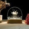 Veilleuse personnalisée bébé – Lampe LED bois prénom, motifs animaux & nature douce - Berceau
