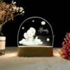 Veilleuse personnalisée bébé – Lampe LED bois prénom, motifs animaux & nature douce - Éléphant