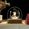 Veilleuse personnalisée bébé – Lampe LED bois prénom, motifs animaux & nature douce - Girafe
