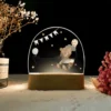 Veilleuse personnalisée bébé – Lampe LED bois prénom, motifs animaux & nature douce - Nounours