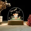 Veilleuse personnalisée bébé – Lampe LED bois prénom, motifs animaux & nature douce - Renard