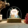 Veilleuse personnalisée bébé – Lampe LED bois prénom, motifs animaux & nature douce - Savane 2