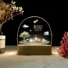 Veilleuse personnalisée bébé – Lampe LED bois prénom, motifs animaux & nature douce - Savane 3