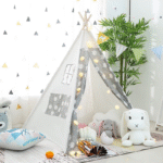 Tipi de jeu pour enfant – Tente princesse ou cabane intérieure pour garçon & fille - Gris