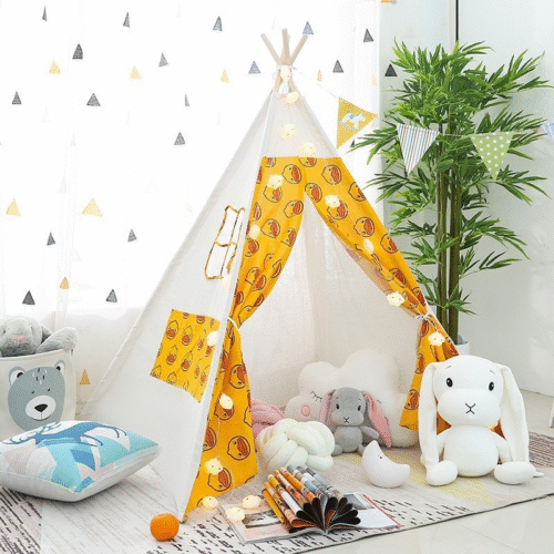 cabane de jeu enfant coton motifs - or