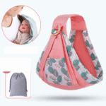 Écharpe de portage avec anneaux – Ergonomique épaule rembourrée - Rose