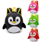 Children's penguin print backpack – Large waterproof school capacity