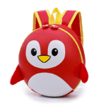 Sac à dos enfant motif pingouin – Grand volume scolaire imperméable - Rouge