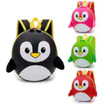 Sac à dos enfant motif pingouin – Grand volume scolaire imperméable