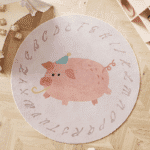 Tapis Alphabet & Animaux – Tapis de jeu éducatif pour bébé & chambre enfant - Cochon