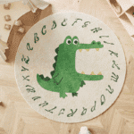 Tapis Alphabet & Animaux – Tapis de jeu éducatif pour bébé & chambre enfant - Crocodile