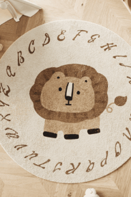 Tapis alphabet animaux pour chambre bébé - Lion