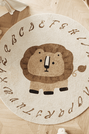 Tapis alphabet animaux pour chambre bébé - Lion