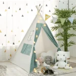 Tipi enfant intérieur – Tente cabane en coton, espace de jeu pour fille et garçon