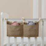 Organisateur de lit bébé - Rangement pratique pour couches et accessoires bébé - Khaki