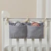 Organisateur de Lit Bébé — Couches, Lingettes et Accessoires à Portée de Main - Gris