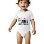 Body bébé Je t'Aime Maman classique à manches courtes