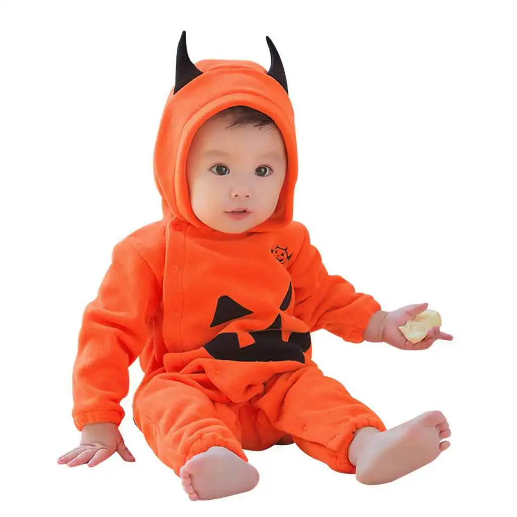 baby pumpkin romper - sitting