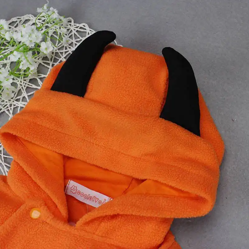 baby pumpkin romper - hood