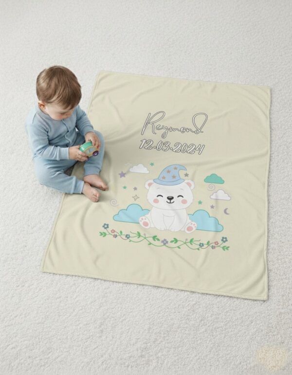 couverture prénom et date de naissance - beige